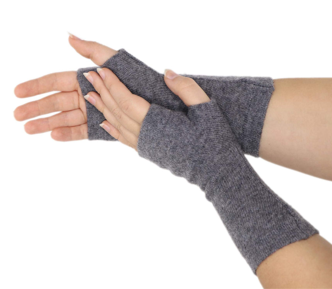 Prettystern Kaschmir-Wolle Damen Pulswärmer Fingerlose Handschuhe Hand-Stulpen 19 cm X 10 cm Dunkel-