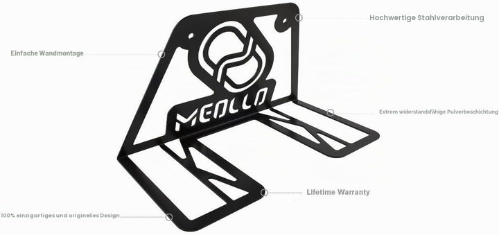 MEOLLO Tischtennisschläger Wandhalterung (100% Stahl) Schwarz, Schwarz