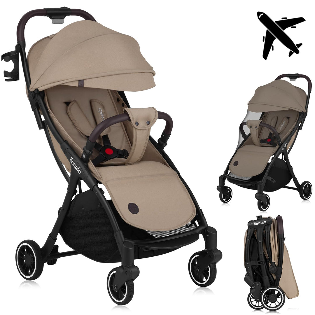LIONELO Julie One Buggy Kinderwagen bis 22 kg, verstellbare Rückenlehne und Fussstütze, Moskitonetz,