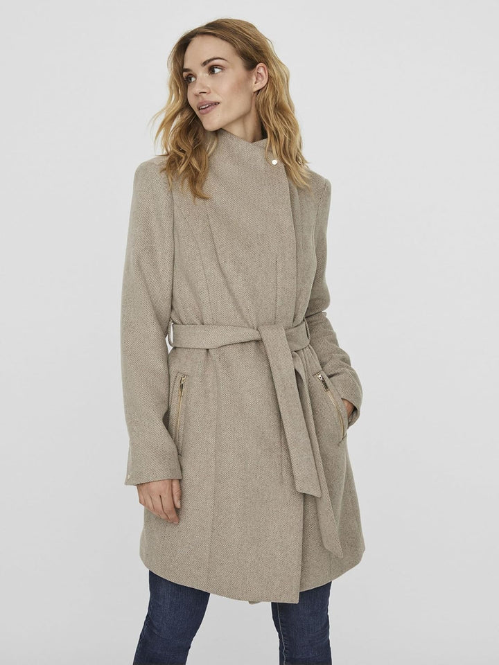VERO MODA Female Mantel VMTWODOPE Mantel, Silver Mink/Detail:MELANGE