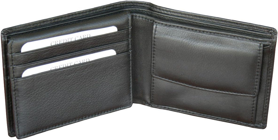 LINDENMANN Portemonnaie Herren Leder/Geldbeutel Herren, Rindleder matt, quer, schwarz