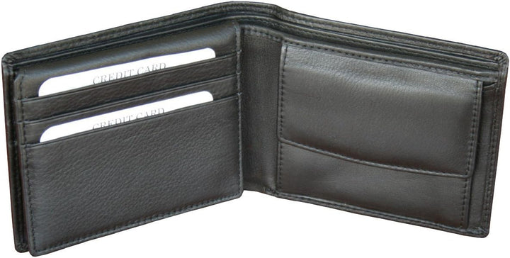 LINDENMANN Portemonnaie Herren Leder/Geldbeutel Herren, Rindleder matt, quer, schwarz