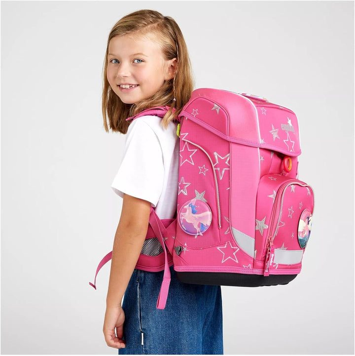 ergobag cubo light Set ergonomischer Schulrucksack, extra leicht, Set 6-teilig inkl. Seitentaschen,