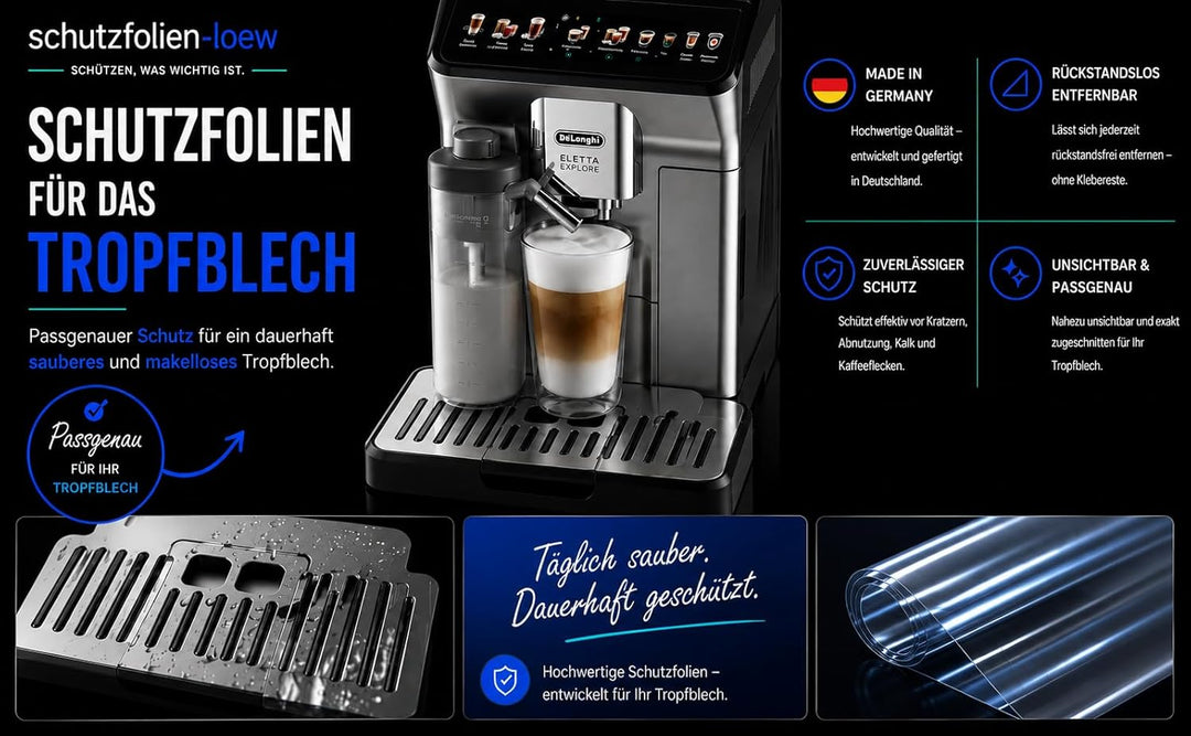 5 x Schutzfolie passend für DeLonghi Eletta Explore/Explore Cold Brew ECAM 450.76 T - 450.55 S - 452