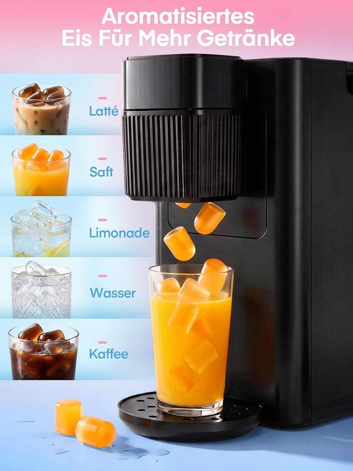 FOHERE Eiswürfelmaschine für Geschmack, Jedes Getränk zu Eiswürfeln, 5 Eiswürfel in 5 Min, 11 KG in