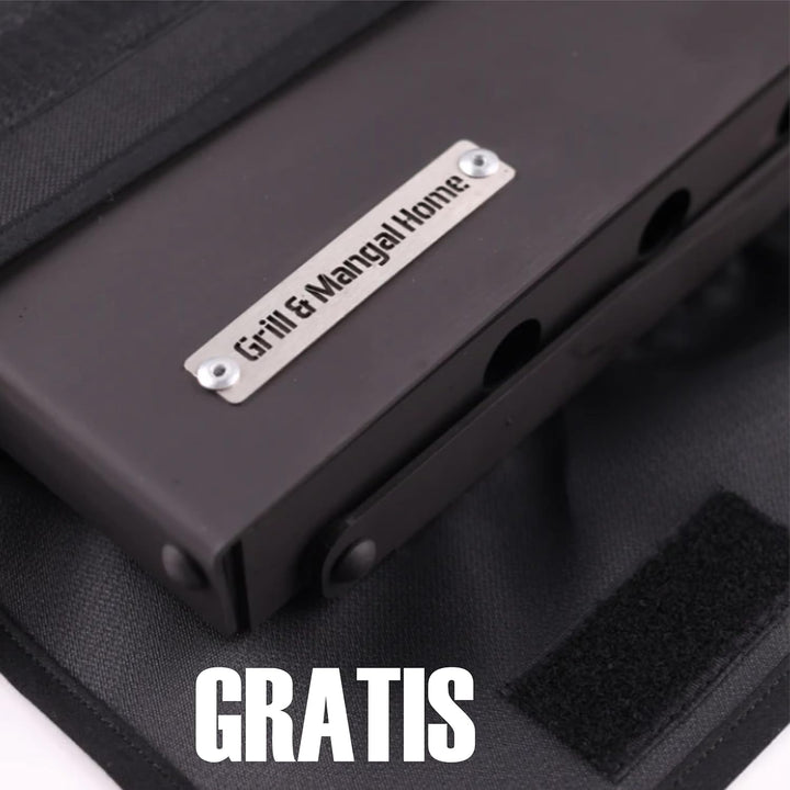 Grill-MANGAL 60 x 40 cm mit Tasche Gratis | 3 mm Warmgewalzter Stahl Tragbarer Holzkohlegrill im Kof