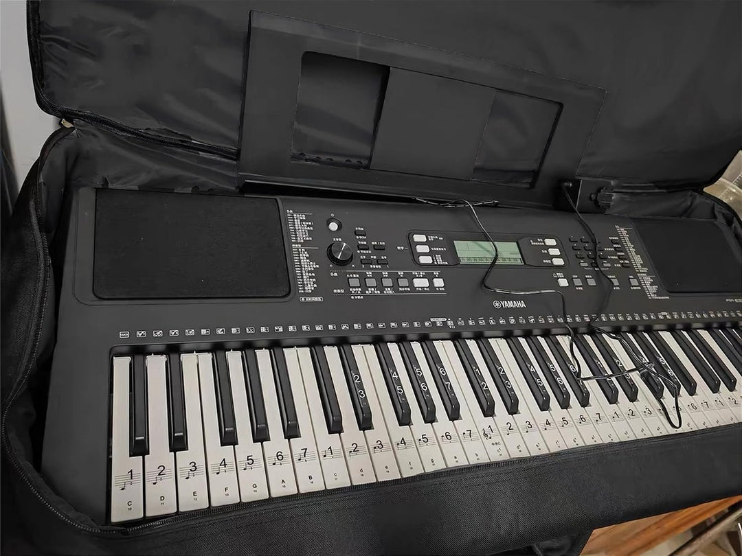 Azatemgo Keyboard Tasche，Keyboardtasche 61 Tasten，Rucksackgurte verstellbar，für E-Klaviere, 600D Oxf