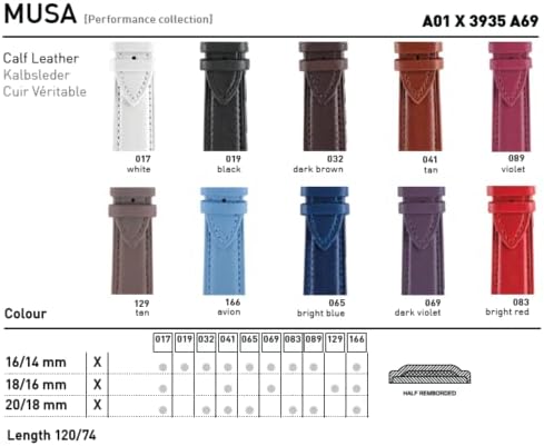 Morellato Lederarmband für Unisexuhr Musa goldbraun 16 mm A01X3935A69041CR16