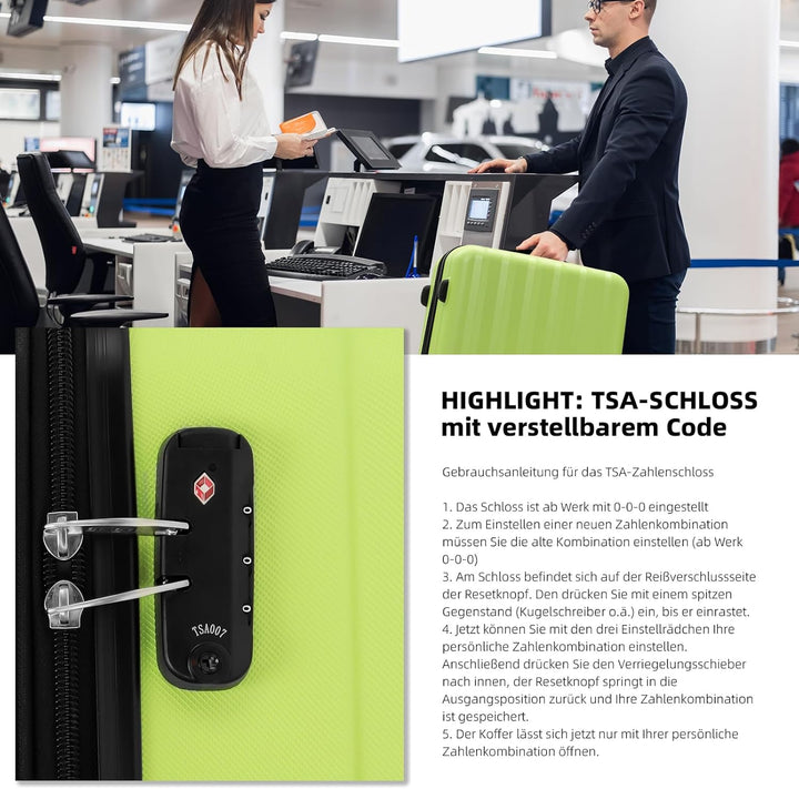 BEIBYE Reisekoffer Set 2080 – Trolley Koffer XL L M – TSA-Schloss, Zwillingsrollen, Hartschale, Hand
