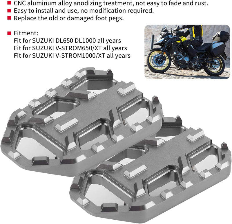 KIMISS Motorradpedal, 1 Paar Motorrad-Sicherheitsfussstütze CNC-Fussplatten aus Aluminiumlegierung P