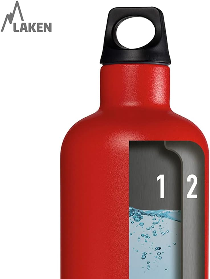 Laken Thermo Futura Thermosflasche Isolierflasche Edelstahl Trinkflasche Schmale Öffnung 355 ml Schw