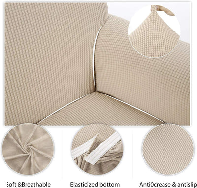 PETCUTE Sofabezug, dehnbar, 4-Sitzer, Beige 4 places Beige, 4 places Beige