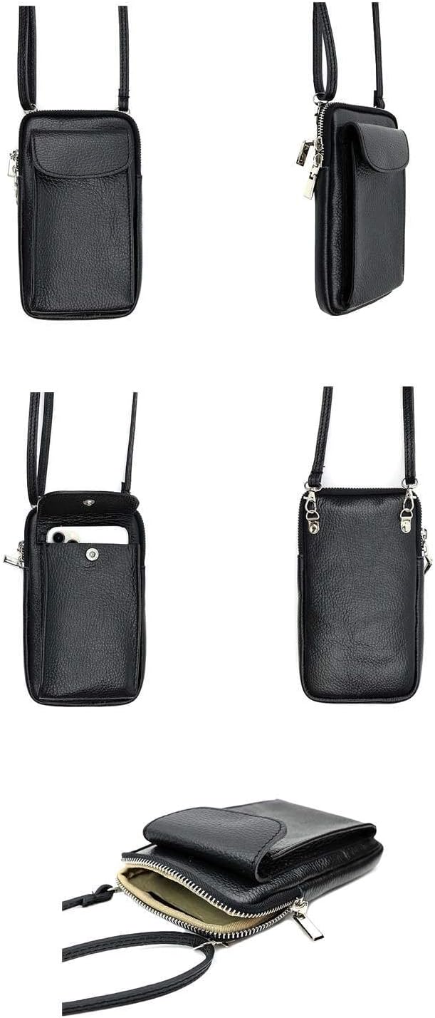 OBC Made in Italy Damen Leder Tasche Handytasche Umhängetasche Geldbörse Schultertasche Brieftasche