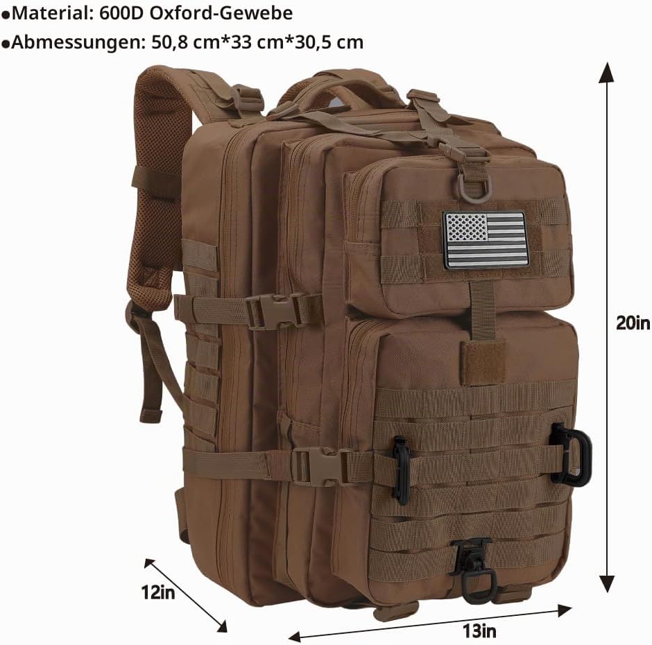 Hannibal Tactical Militär Taktischer Rucksack Cooper Rucksack Armee Assault Pack 3 Tage Bug Out Go B