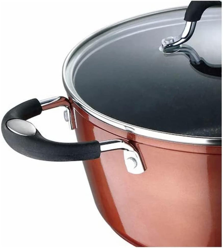 BERGNER Q2917 Set mit 5 Kochgeschirr aus geschmiedetem Aluminium, Induktion, braun