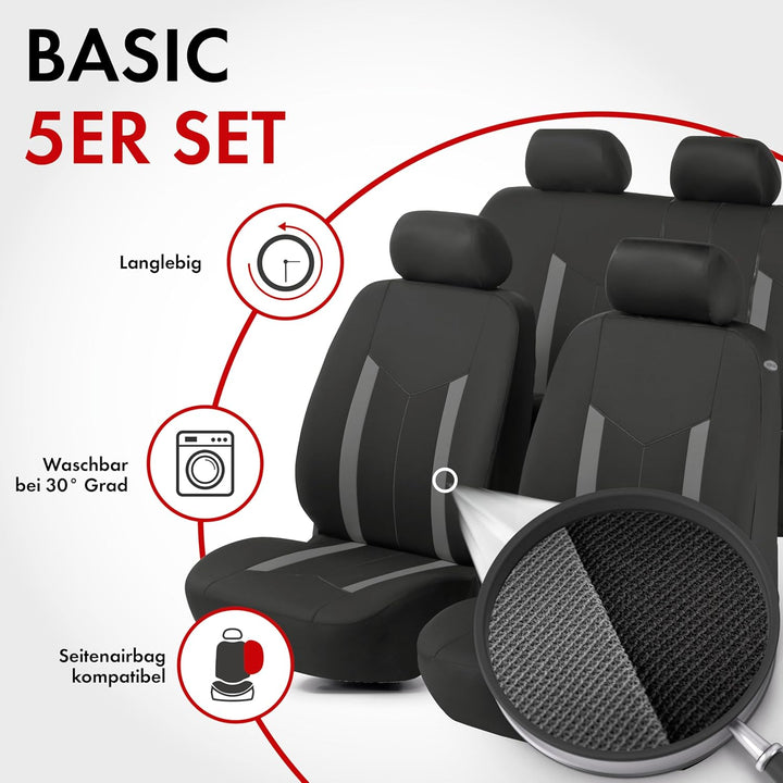 Walser Auto-Sitzbezug Komplettset Hastings, Auto-Schonbezüge für Normalsitze, 2 Vordersitzbezüge, 1