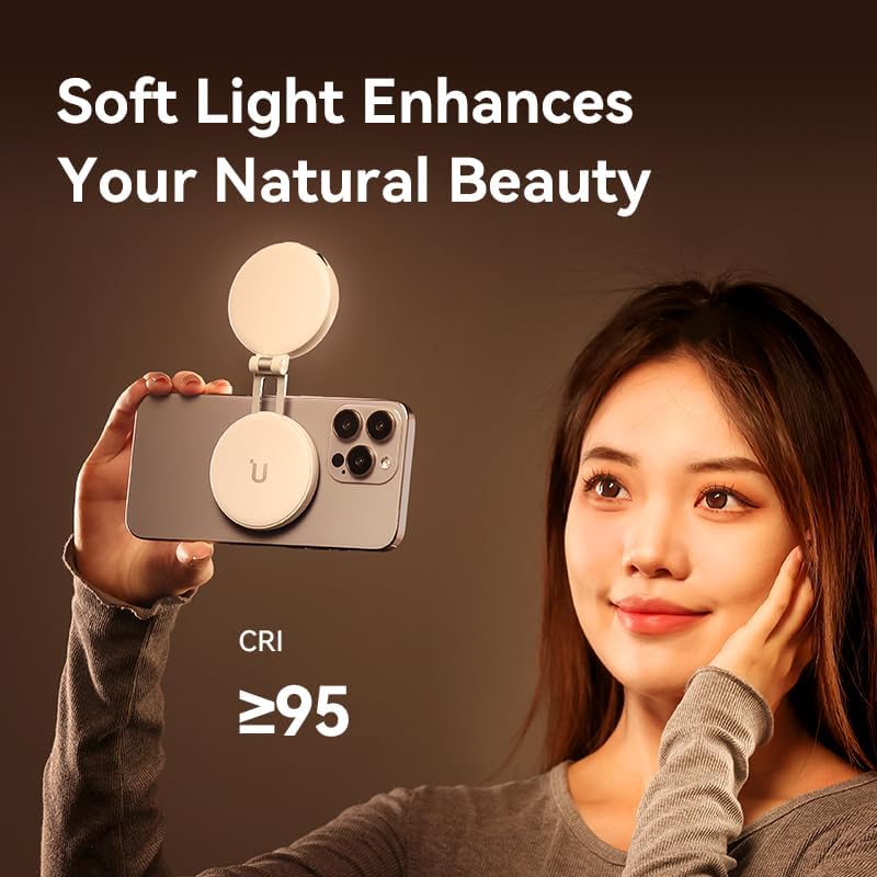 ULANZI LM19 Magnetisches Handy Ringlicht, Selfie Licht mit 3 Farbtemperaturen 2500k-8500k, Videoleuc
