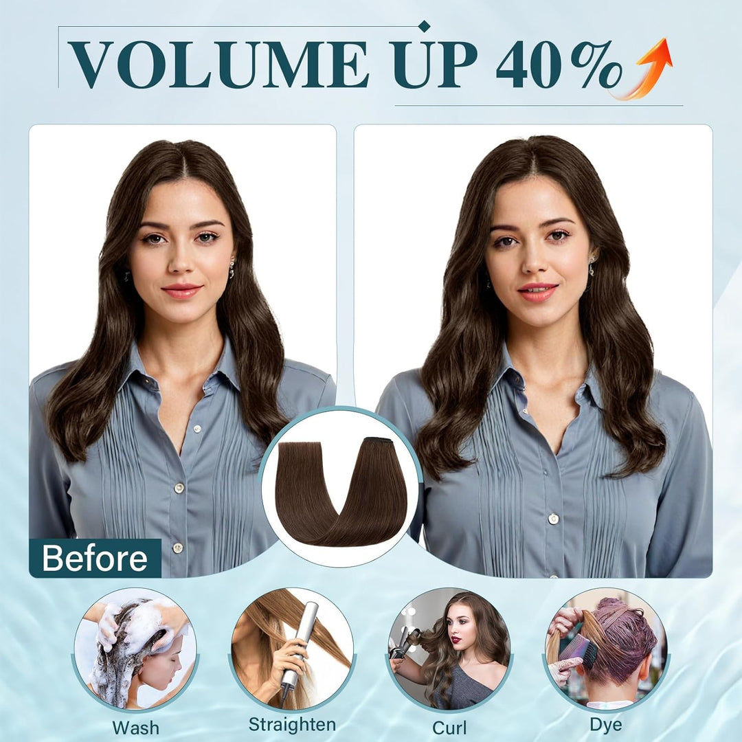 Elailite Clip in Extensions Echthaar, 5 Pcs Remy Haarverlängerung mit 12 Clips, 60cm-75g Glattes Haa