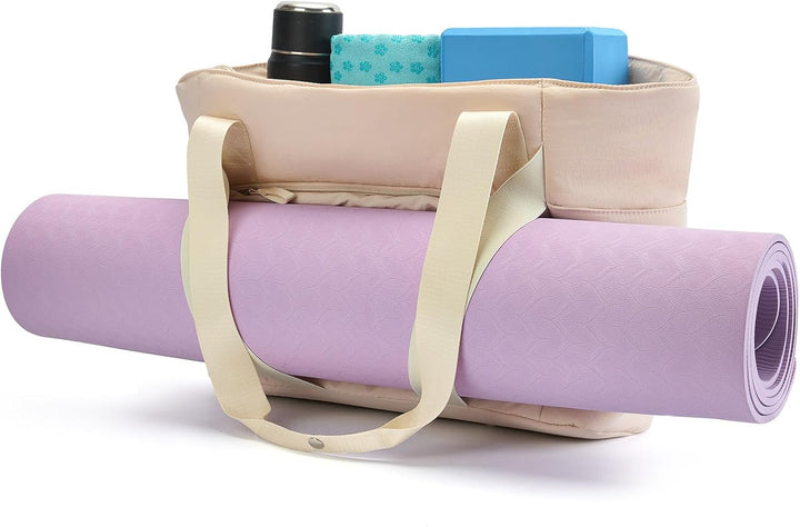 Axcone Tragetasche für Damen mit Reissverschluss,Gesteppte Tragetasche,Sporttasche mit Yogamatten-Gu
