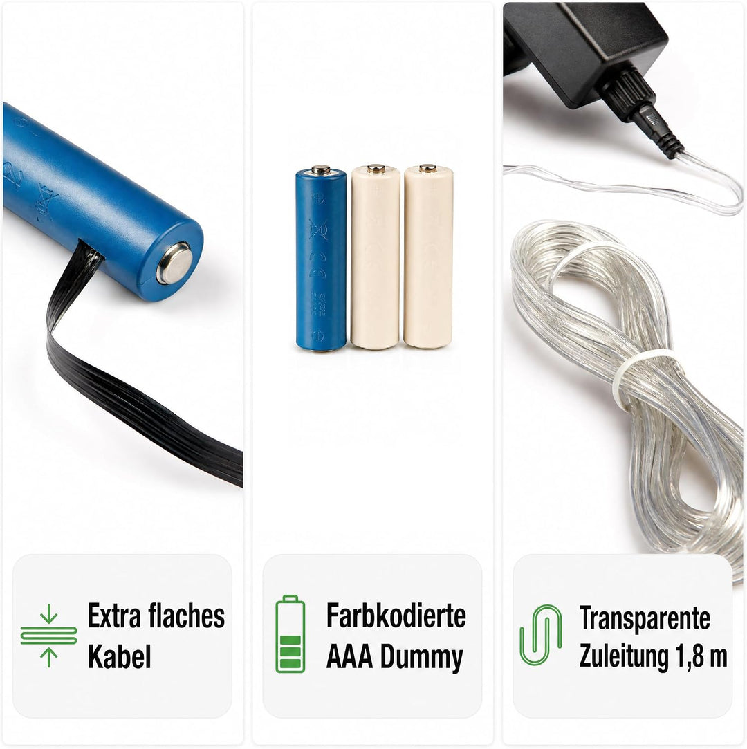 Hellum Batterie Adapter 3X AAA, Ersatz für 3X AAA Batterien 1,8m transparentes Kabel,4,5V Netzteil A