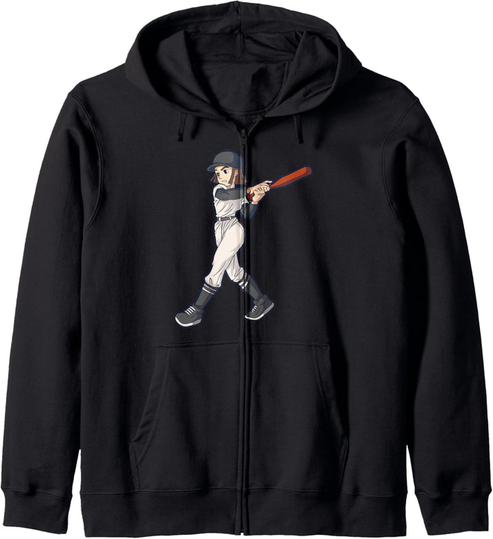 Lustiges Geschenk des Baseball spielenden Mädchens oder Frau Kapuzenjacke