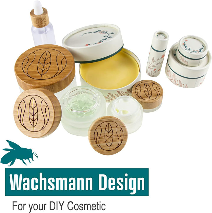 Wachsmann - leere Lippenbalsam Behälter - Kosmetiktiegel aus Pappe - 10 Stück | 50 ml 50ml | 10 Stüc