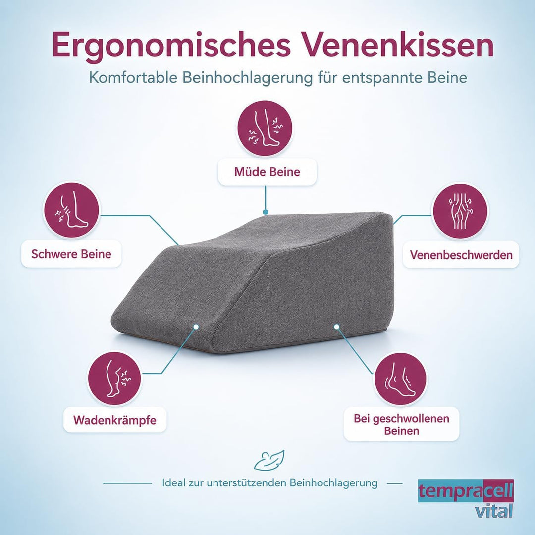 Venenkissen, Venenkeil, Beinhochlagerung – ergonomisch, orthopädisch unterstützende Form bei schwere