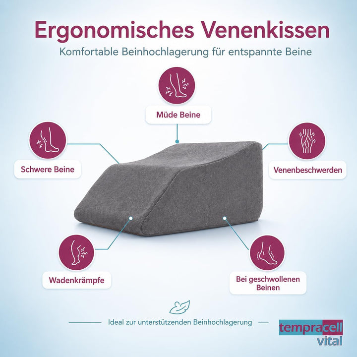 Venenkissen, Venenkeil, Beinhochlagerung – ergonomisch, orthopädisch unterstützende Form bei schwere