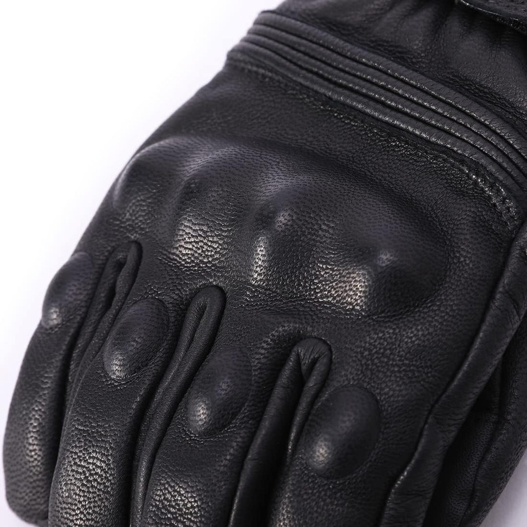 Harssidanzar Herren Winter Motorradhandschuhe,echtes Leder Vollfinger Touchscreen Thermisch gefütter