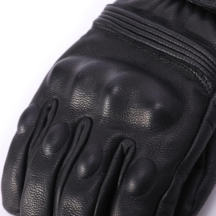 Harssidanzar Herren Winter Motorradhandschuhe,echtes Leder Vollfinger Touchscreen Thermisch gefütter