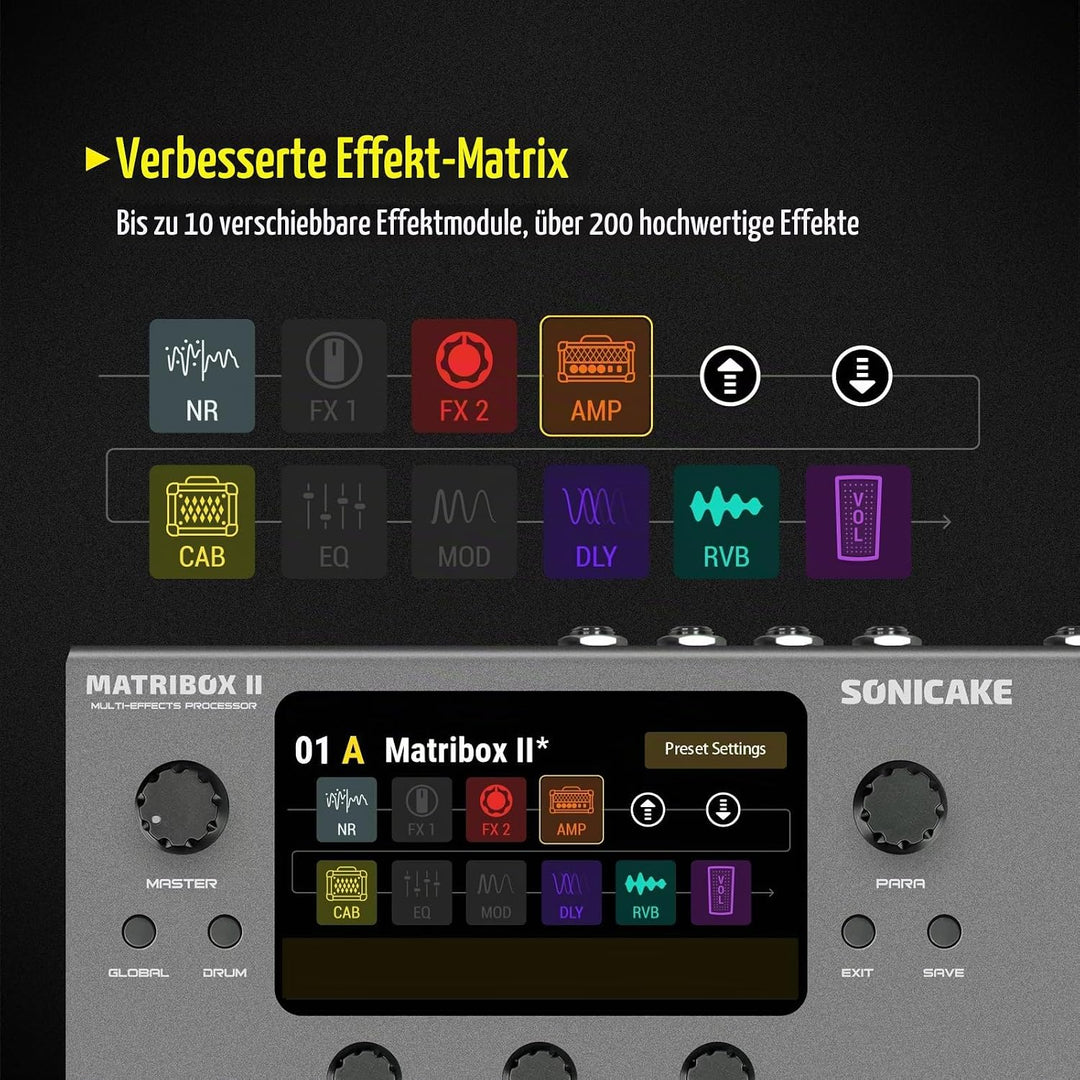 SONICAKE Gitarren Effektpedal Multi-Effekte Prozessor mit Expression Pedal Gitarren Bass Amp Modelin