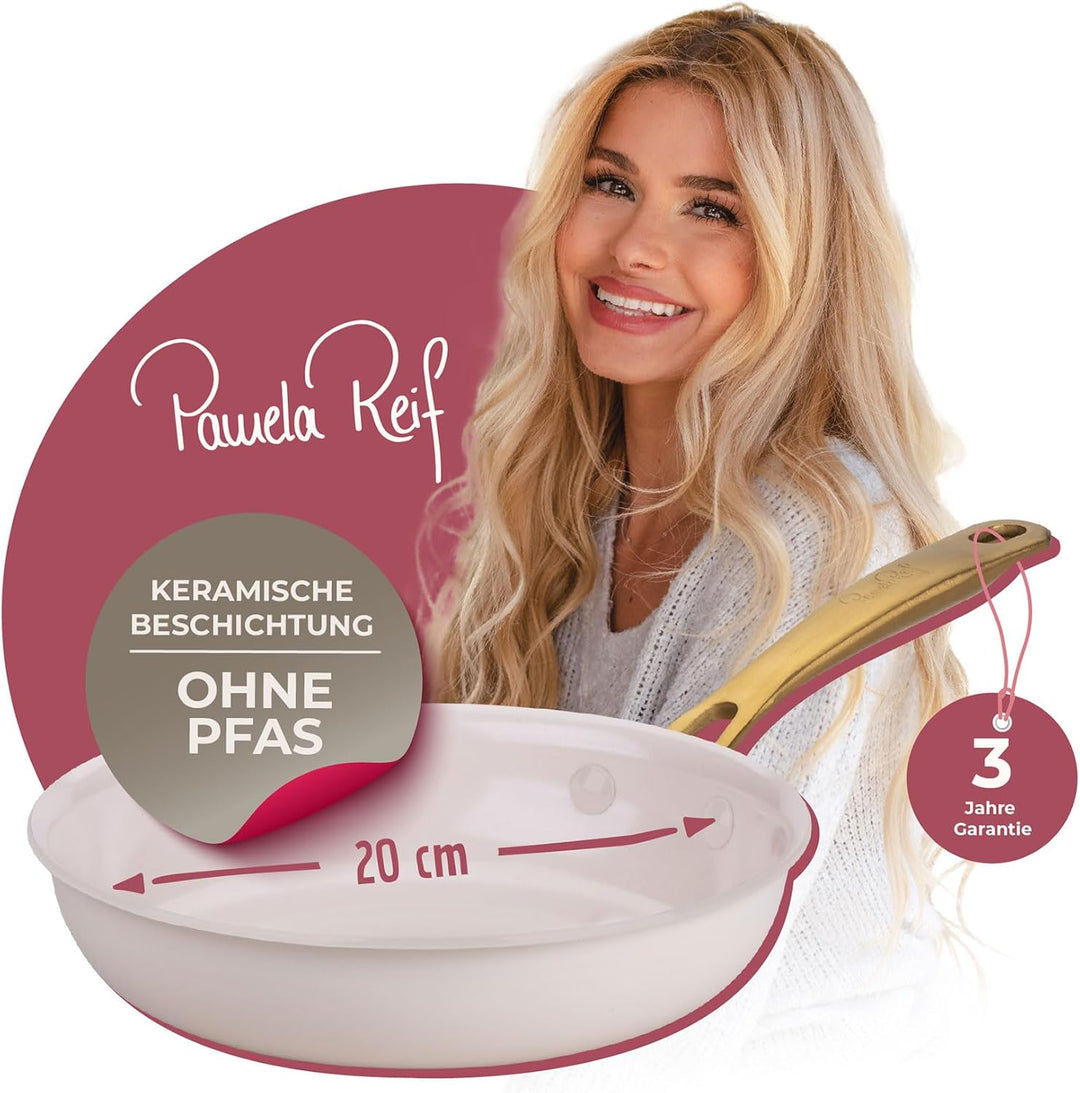 FACKELMANN x Pamela Reif Bratpfanne Ø 20 cm – recyceltes Aluminium, PFAS-freie keramische Beschichtu