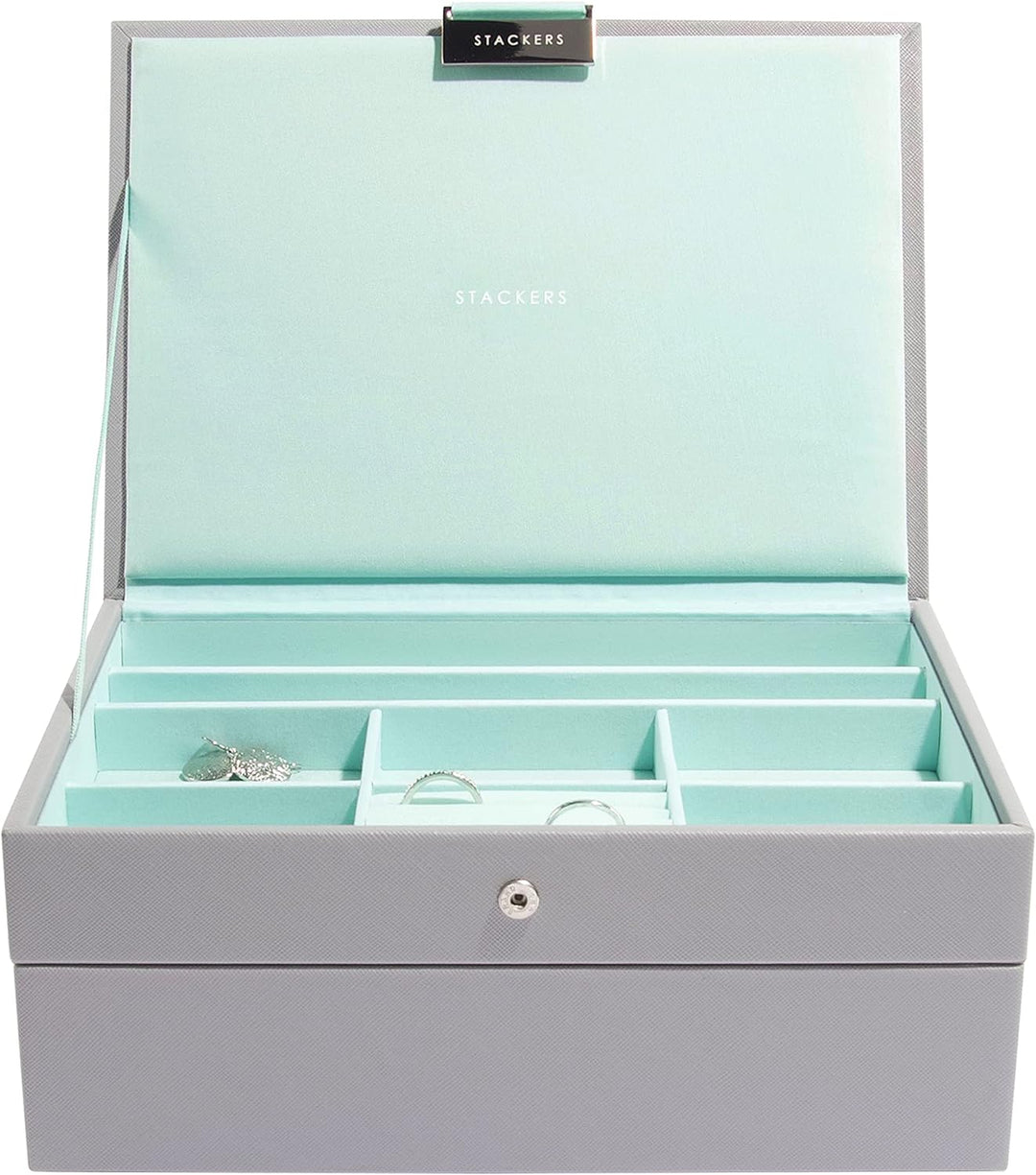 Stackers Grau & Mint Klassisch Schmuckschatulle - 2 Dove Grey/Mint, Dove Grey/Mint