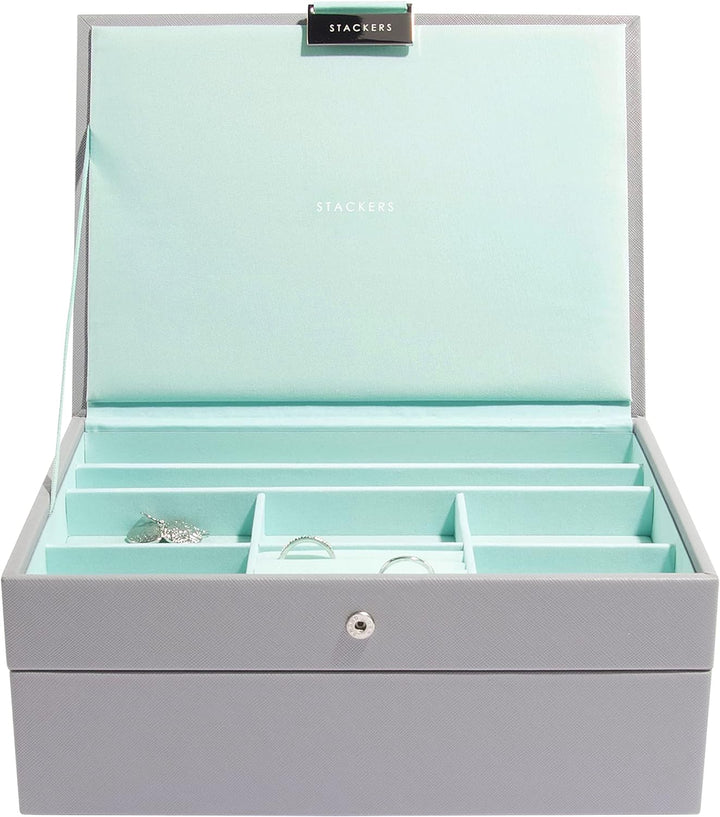 Stackers Grau & Mint Klassisch Schmuckschatulle - 2 Dove Grey/Mint, Dove Grey/Mint