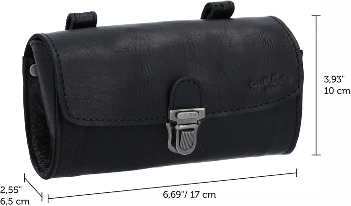 Gusti Satteltasche Leder – Wolfgang L. – Kleine Fahrradtasche Leder für Sattel, Lenker oder Gepäcktr