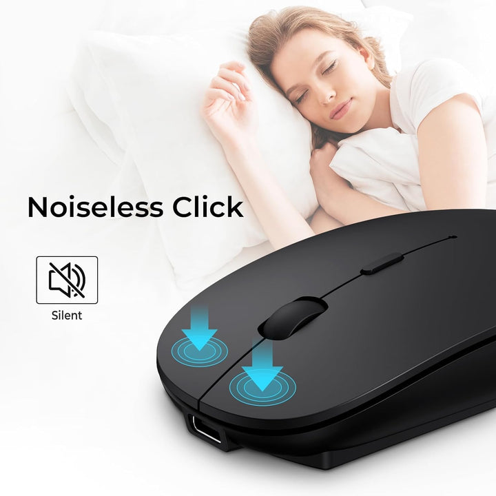 RaceGT Bluetooth Maus USB C Aufladbar, (BT5.4 + USBA+USBC) Mouse Kabellos Beidhändig Leise Ergonomis