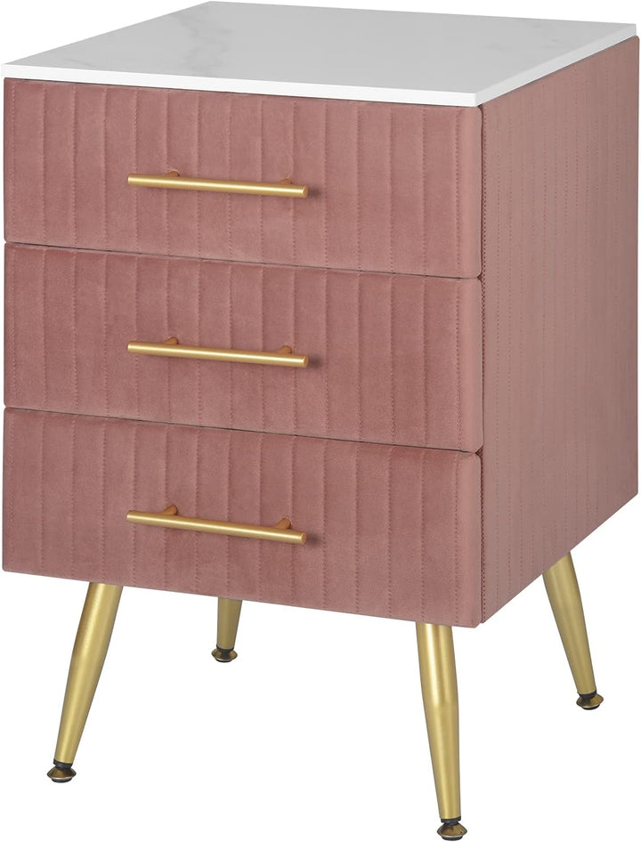 WOLTU Nachttisch Nachtschrank für Boxspringbett, 3 Schubladen aus Massivholz, Kommode mit Schubladen
