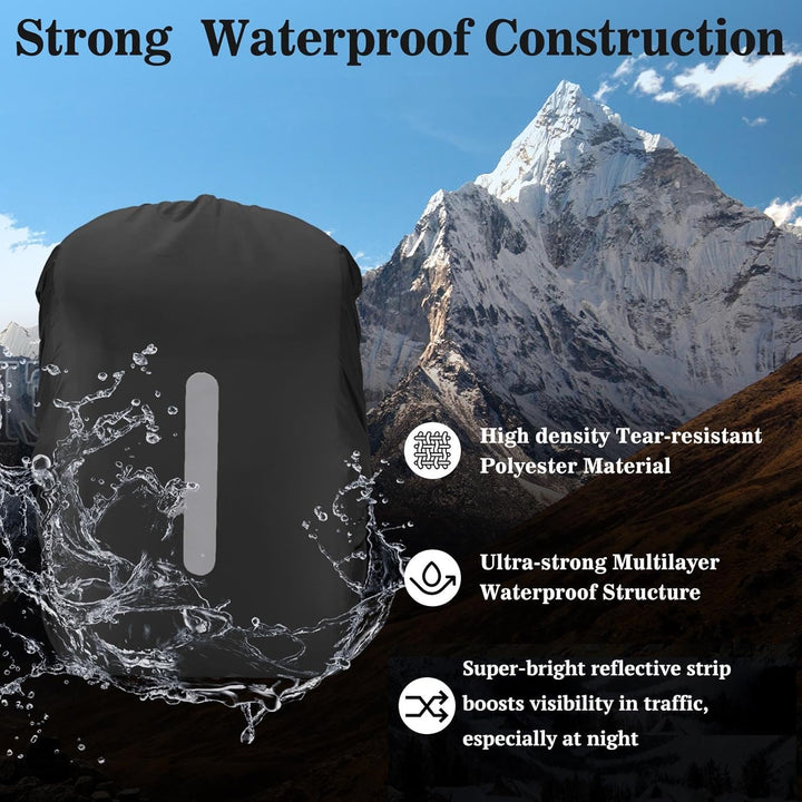 wasserdichte Rucksack-Regenhülle mit Aufbewahrungstasche Schultaschen-Reflektor Rucksackhülle mit re