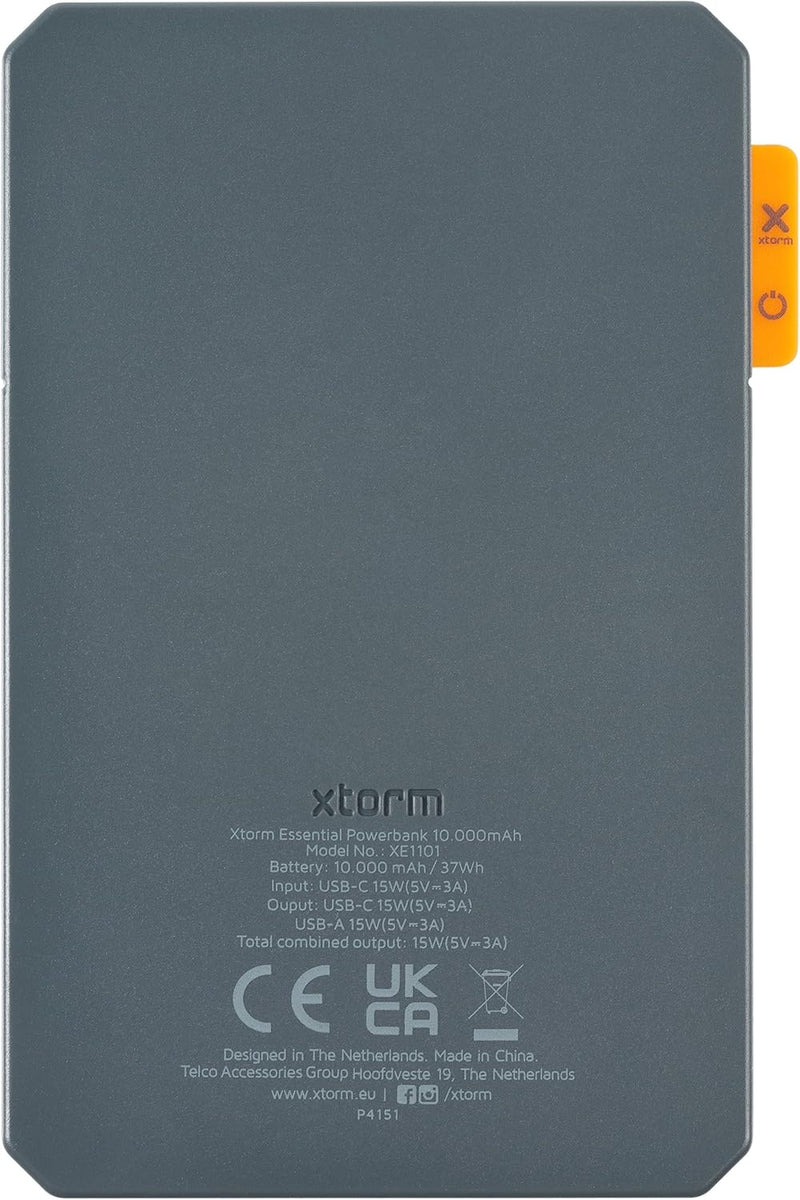 Xtorm Essential Powerbank 15 W 10.000, Blau 10.000mAh grau, 10.000mAh grau