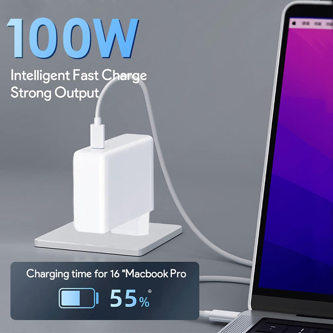 Mac Book Pro Ladegerät 100W, USB C Ladekabel Schnell Netzteil für MacBook Pro 13/14/15/16 Zoll/MacBo