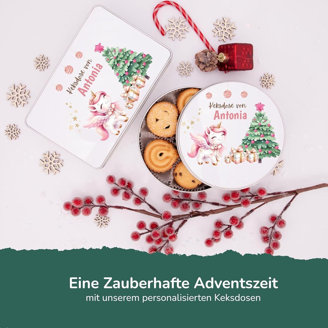 Kidsmood - Keksdose aus Metall – Personalisierte Weihnachtsdose zum Befüllen | Lebensmittelechte Geb