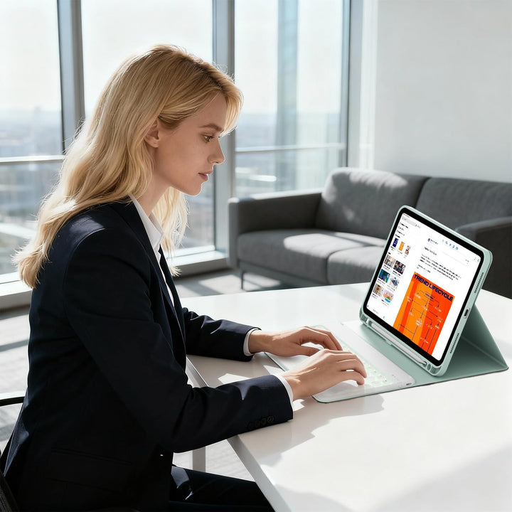 ZOPSGYU Hülle mit Tastatur für iPad A16 11/10 Generation 2025/2022, 11/10,9 Zoll, Farben Beleuchtete