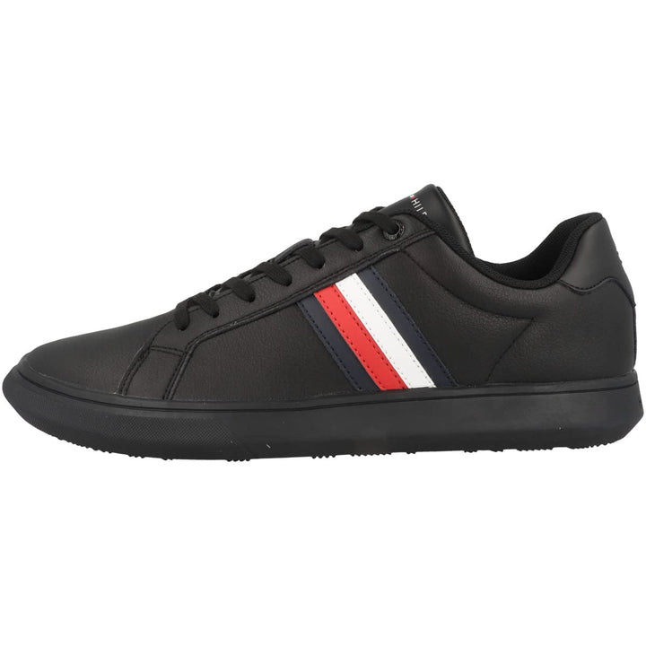 Tommy Hilfiger Herren Corporate Cup Leather Stripes Fm0fm04275 Cupsole Sneaker 40 EU Schwarz, 40 EU
