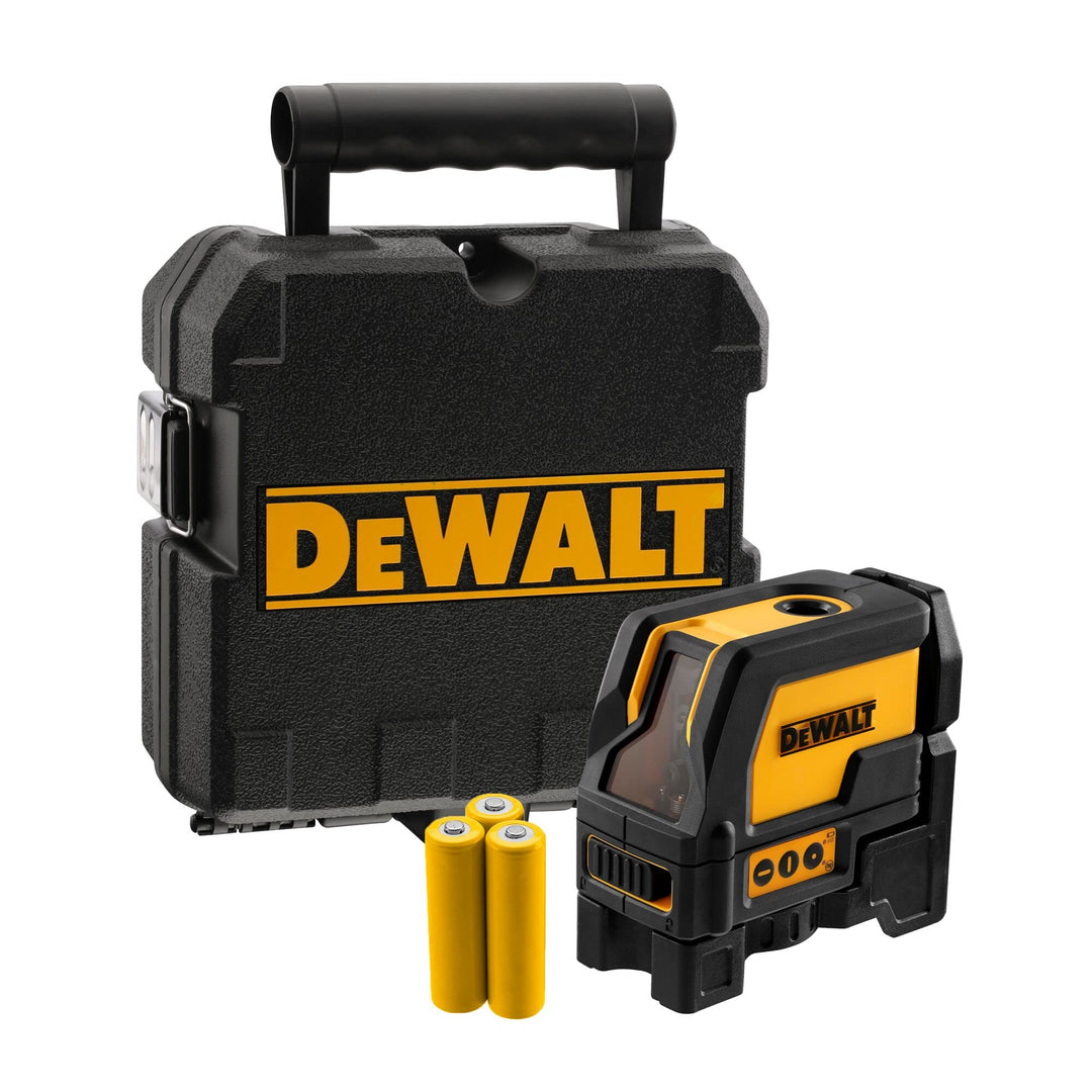 DEWALT Kreuzlinien-Laser mit 2 Lotpunkten (rote Laserdiode, selbstnivellierende, Pulsmodus, Laserkla