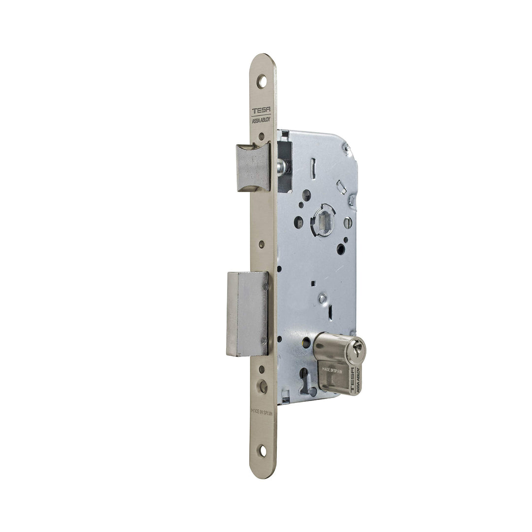 Tesa 130 – Schloss tiefgezogen C8 Rund 40 mm Eisen Nickel, Runde Vorderseite 130