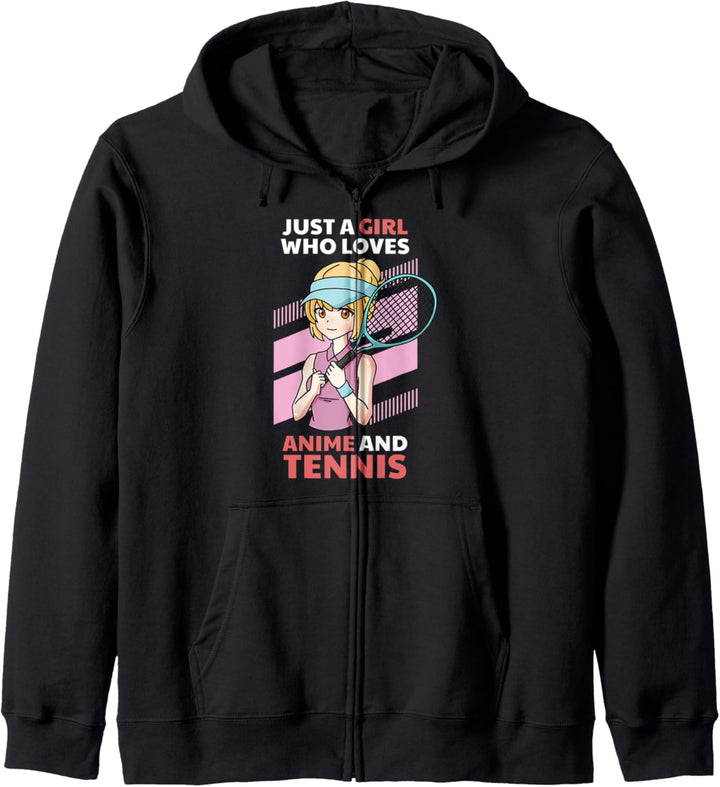 Just A Girl Who Loves Anime and Tennis, Funny Japanese Kapuzenjacke