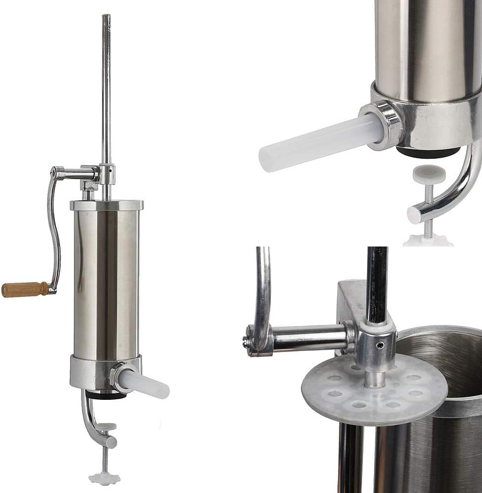 3,5L Wurstfüller, Wurstmaschine Manuell, Wurstfüllmaschine Edelstahl mit Tischklemme, Press Wurstspr