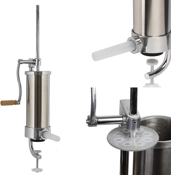 3,5L Wurstfüller, Wurstmaschine Manuell, Wurstfüllmaschine Edelstahl mit Tischklemme, Press Wurstspr