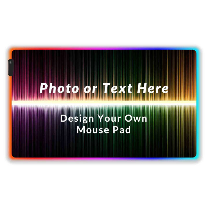 Personalisiertes RGB Gaming Mauspad, Personalisiertes LED Mauspad mit Foto Text, wasserdichte Oberfl