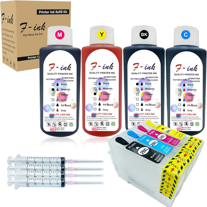 29XL wiederaufladbare Tinte und 4 x 100 ml Flaschentinte, kompatibel mit Home XP-255 XP-257 XP-352 X